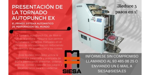 SIESA presenta la Tornado Autopunch EX en sus instalaciones